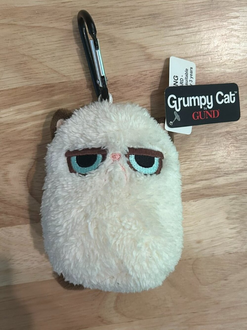Gund Grumpy Cat Plush Keychain on Carabiner